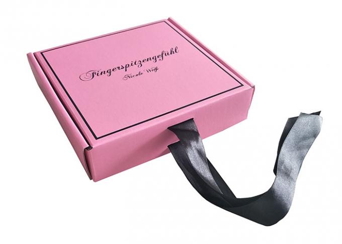 A caixa de presente do papel cor-de-rosa e de mármore personalizou a impressão, caixas de presente vazias gravadas do logotipo