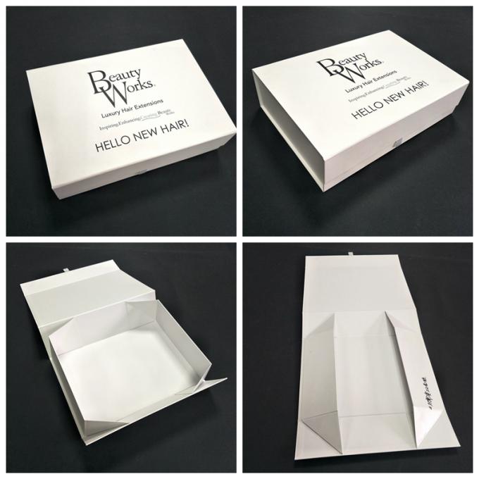Umidade - caixas de presente de dobramento claras brancas da prova para o empacotamento das extensões do cabelo
