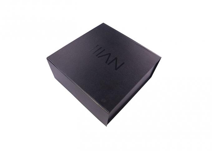 Logotipo UV caixas de presente de dobramento impressas do cartão, caixas de presente pretas com tampas