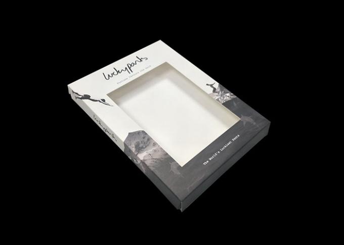 Caixa de vale-oferta bonita impressa logotipo, janela transparente das caixas de presente superiores claras rígidas