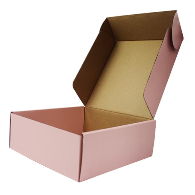 A cor cor-de-rosa imprimiu caixas de transporte logotipo do carimbo de ouro de 27 x de 22 x de 6.5cm