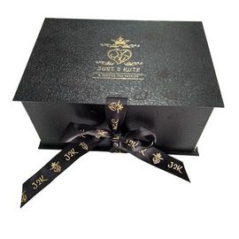 China Forma de dobramento do livro negro das caixas de presente do projeto decorativo com fita bonita fábrica
