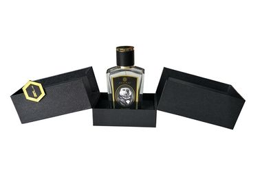 China 2 lados abrem as caixas Textured preto do papel de embrulho do perfume personalizadas com inserção de EVA fábrica