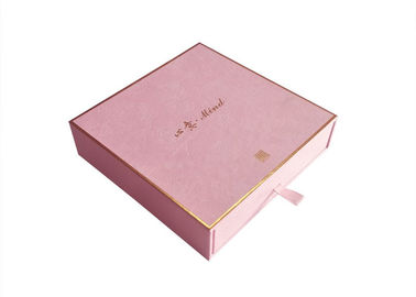 China Cosmético que empacota deslizando bens Textured rosa do logotipo da folha de ouro de papel da caixa de papel fábrica