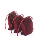 Logotipo vermelho personalizado da folha do malote do cordão de veludo para Jewelly Packaing fornecedor