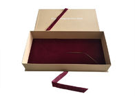 Fechamento de papel de dobramento da fita de veludo da caixa de presente do ofício para o empacotamento do vestido de casamento fornecedor