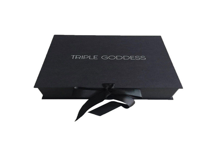 Fita preta de dobramento personalizada da caixa de presente do logotipo para o endereço Packaing da mulher fornecedor