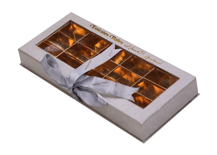 A caixa de presente CMYK/Pantone do papel do produto comestível colore o chocolate que empacota com janela do PVC fornecedor
