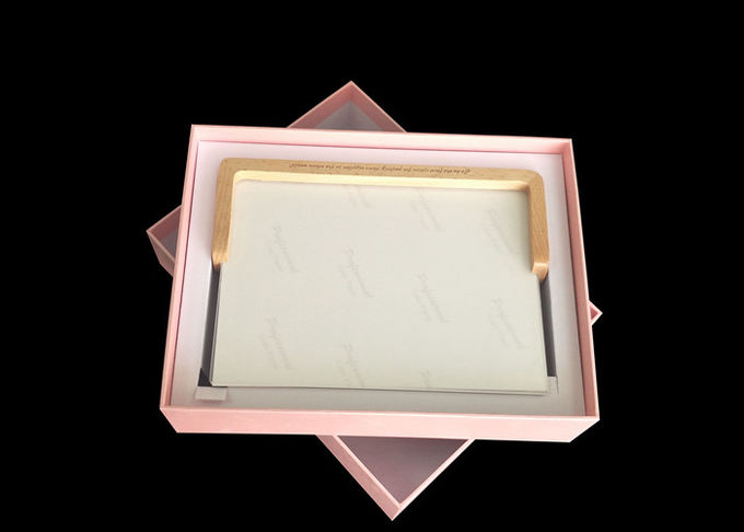 Tampa cor-de-rosa elegante e caixas baixas, caixas de presente de cartão personalizadas do tamanho para o álbum