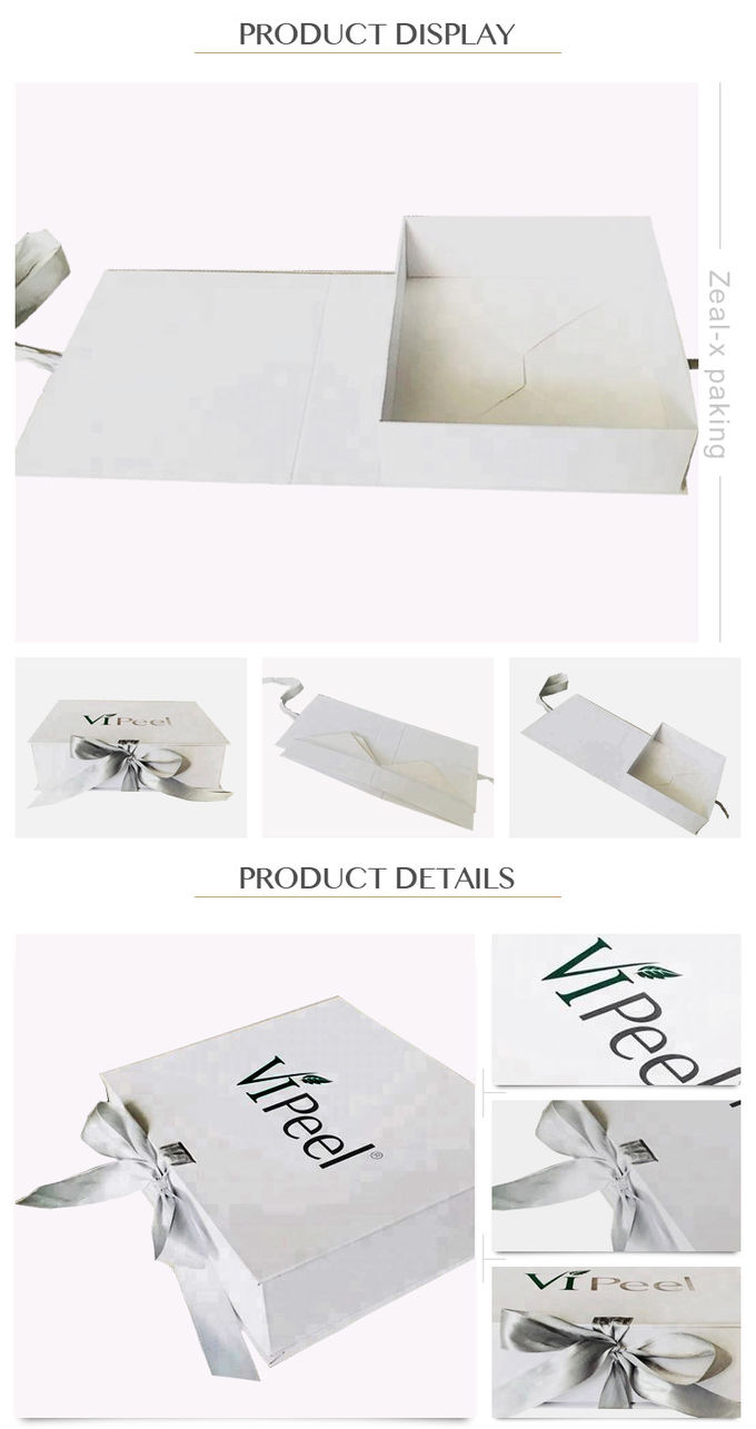 Da fita branca de papel da caixa de presente do cartão impressão retangular de dobramento de Panton da forma