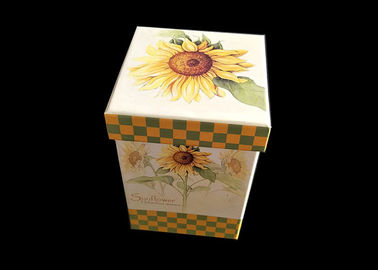 China As flores extravagantes imprimiram a caixa de presente com umidade da tampa - impermeabilize a parte superior reciclável do tampão fábrica