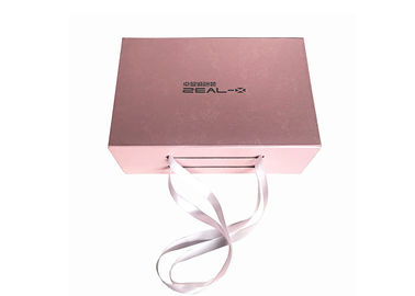 China Cor cor-de-rosa de dobramento de gravação Rosa das caixas de presente do logotipo para o empacotamento da roupa fábrica