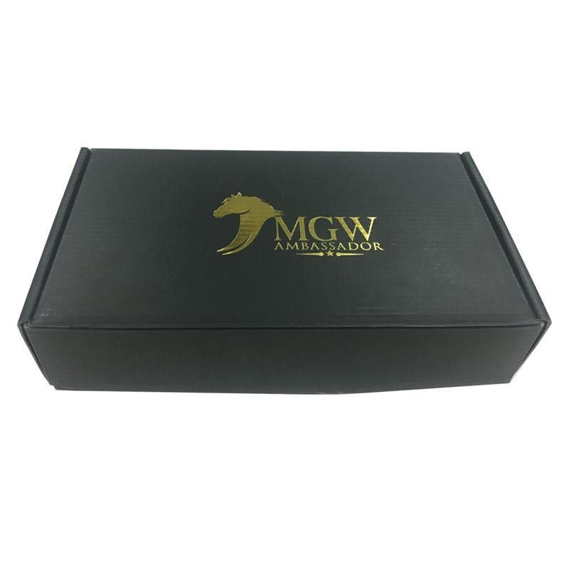 35 x 24 x 7cm corrugaram o OEM do logotipo do ouro das caixas de presente com cor preta fornecedor